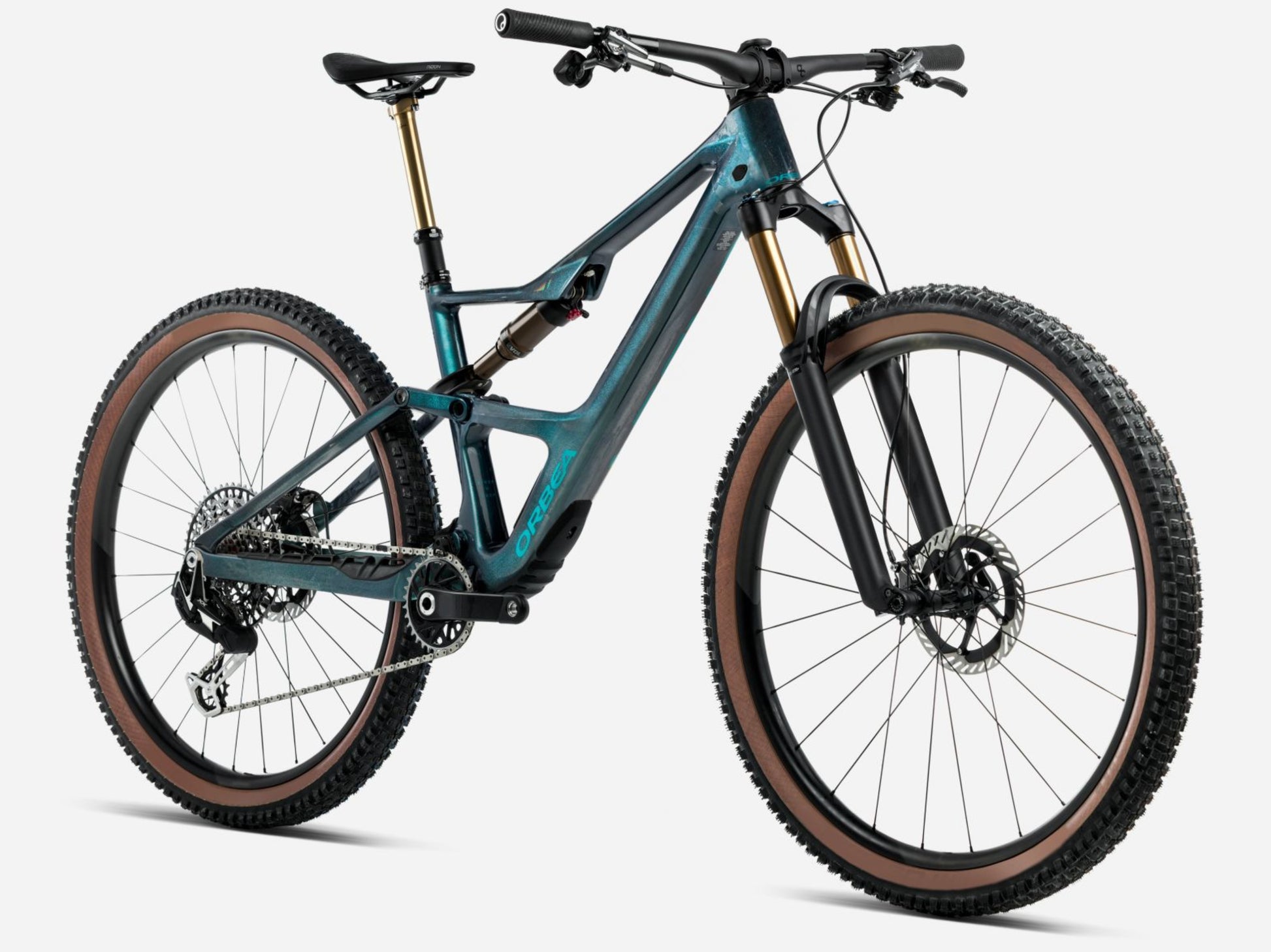 Orbea Occam SL M30 Full Suspension Mountain bike Escape green / carbon gloss Forward facing view