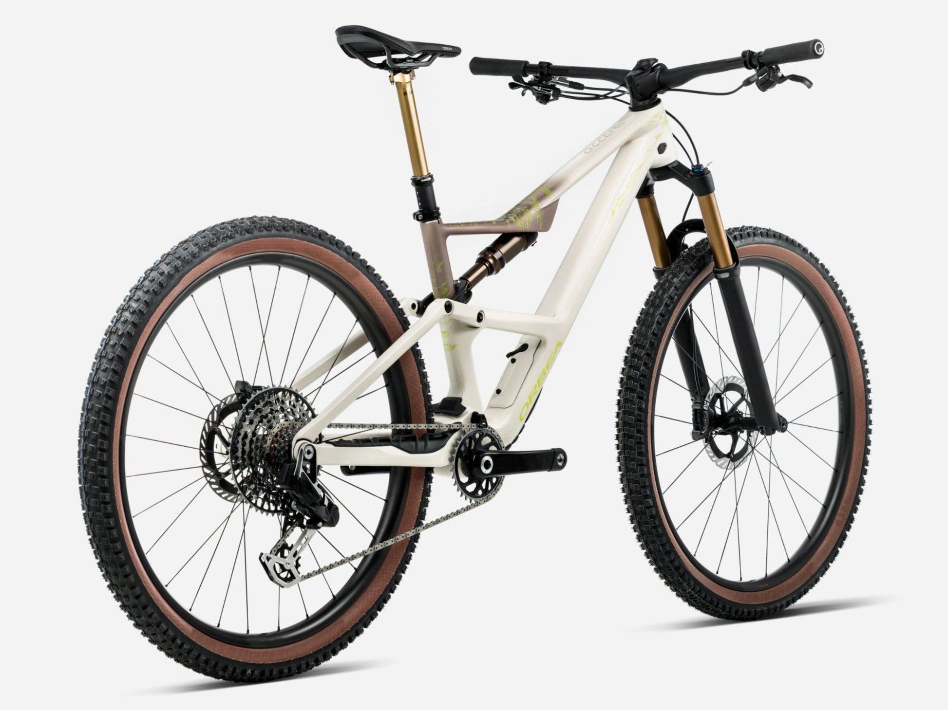 Orbea Occam SL M30 Full Suspension Mountain bike Ivory white / nickel gloss Rear facing view