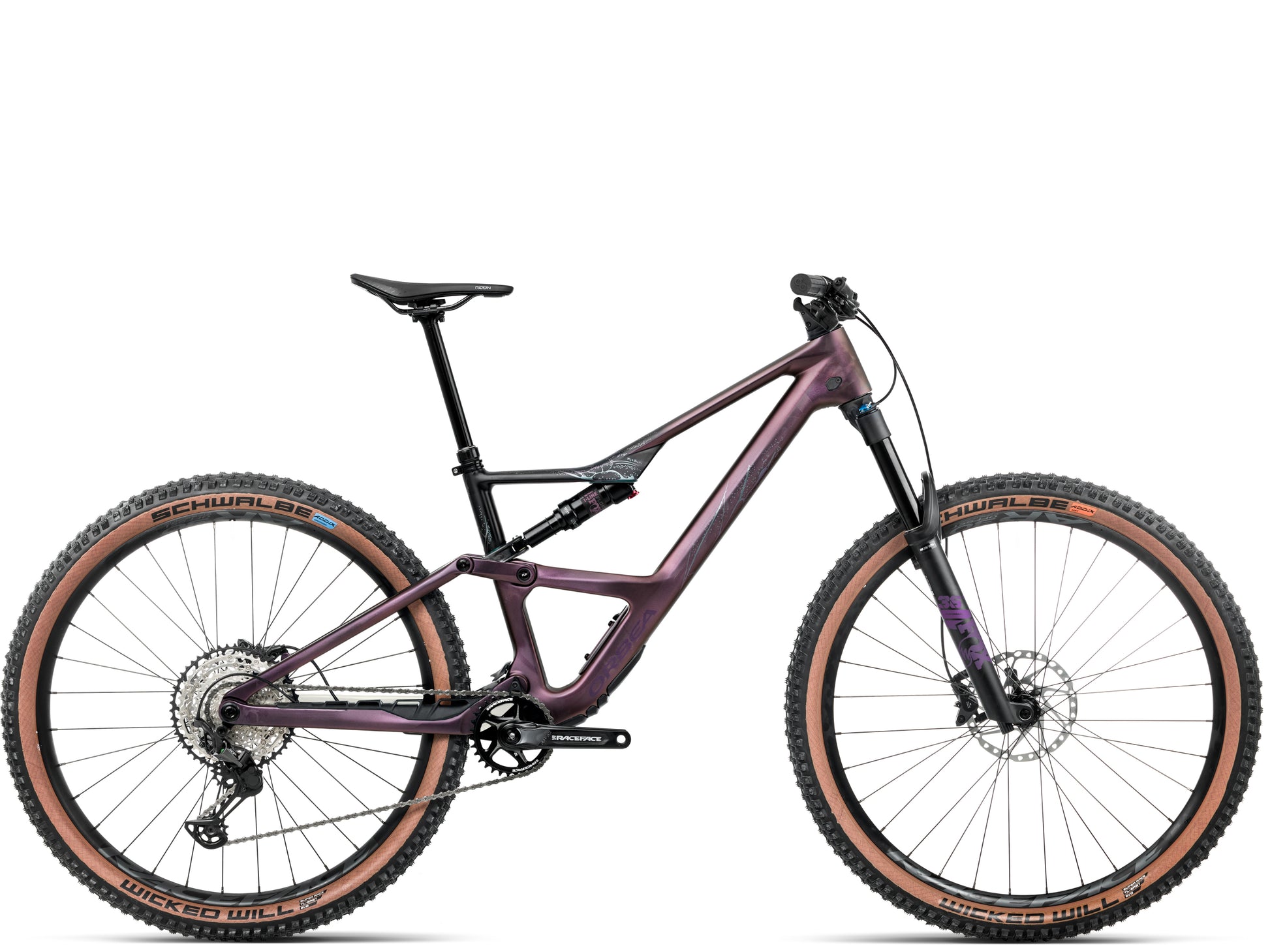 Orbea Occam SL M30 Full Suspension Mountain bike Sunset carbon view / black matte Side profile
