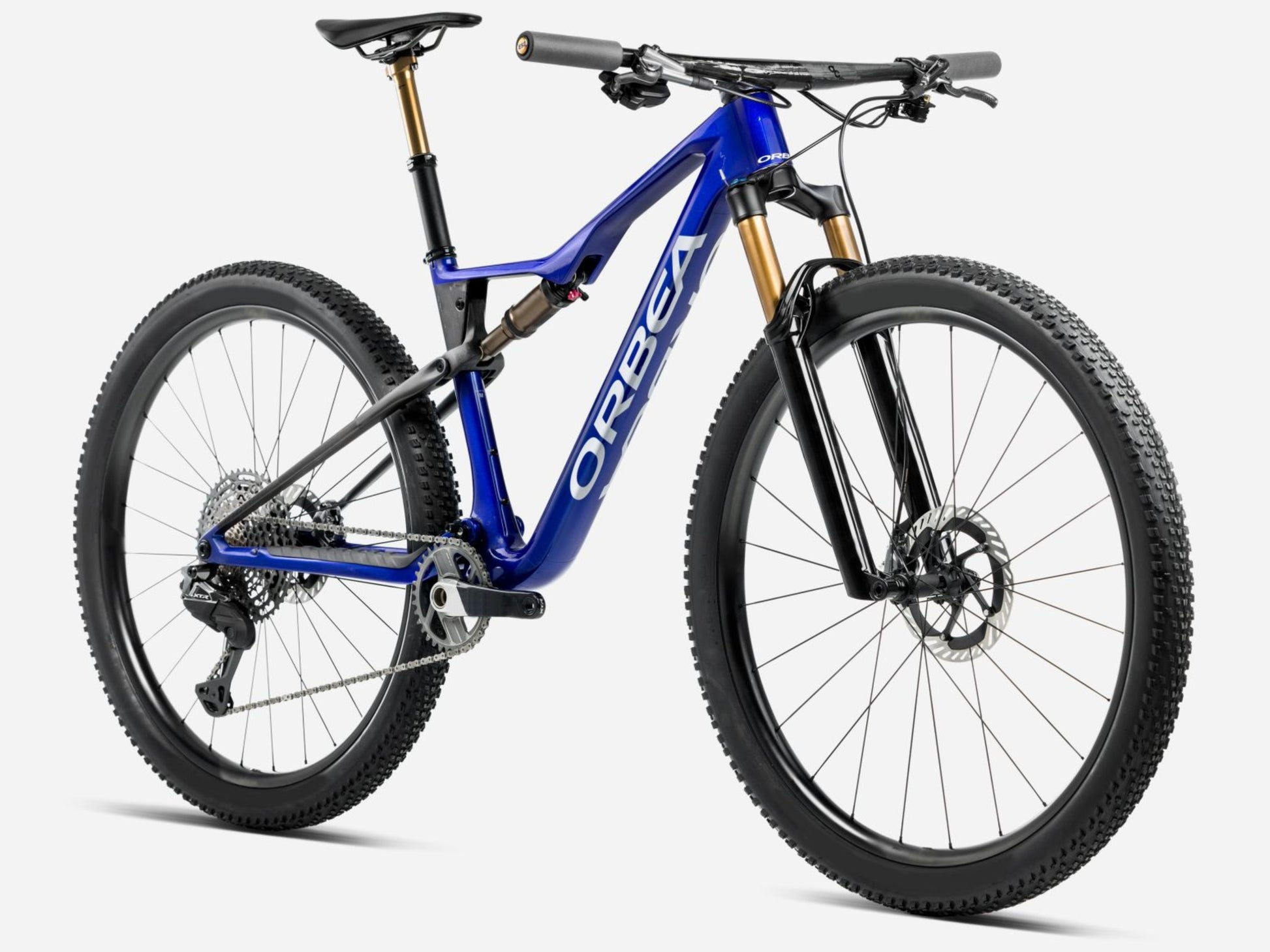 Orbea Oiz M-Pro Full Suspension Mountain bike Cobalt blue gloss / carbon raw matte Forward facing view * Bike in image may not reflect specific model
