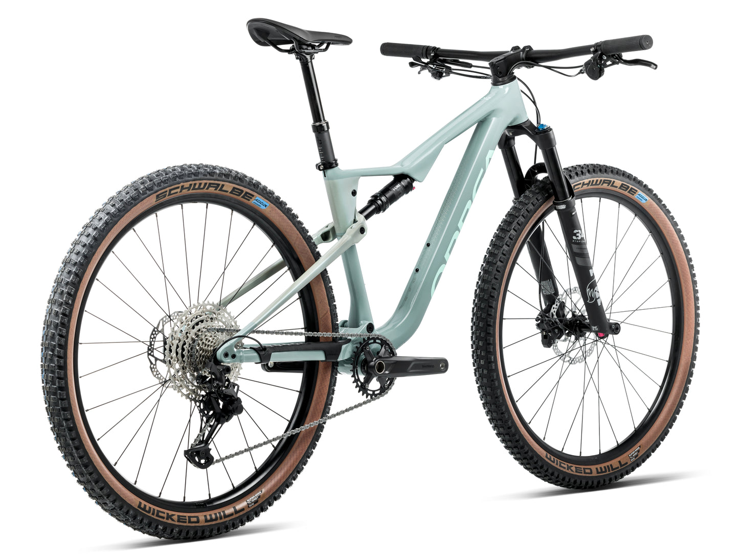 Orbea Oiz H10 Full Suspension Mountain bike Blue stone / metallic blue stone gloss Rear facing view