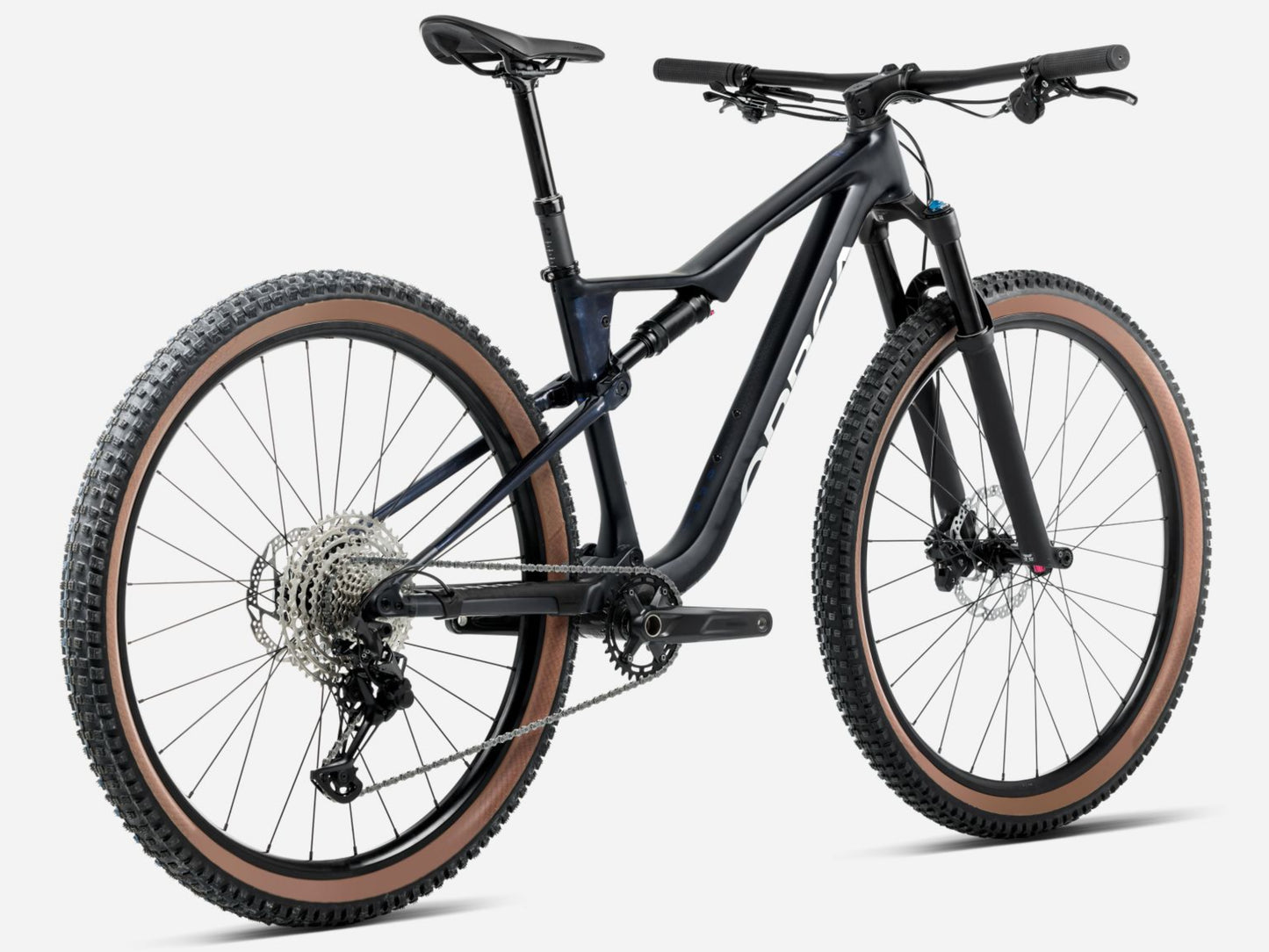 Orbea Oiz H-series Full Suspension Mountain bike Armor black / matte gloss Rear facing view *Components shown may not correspond to specific model