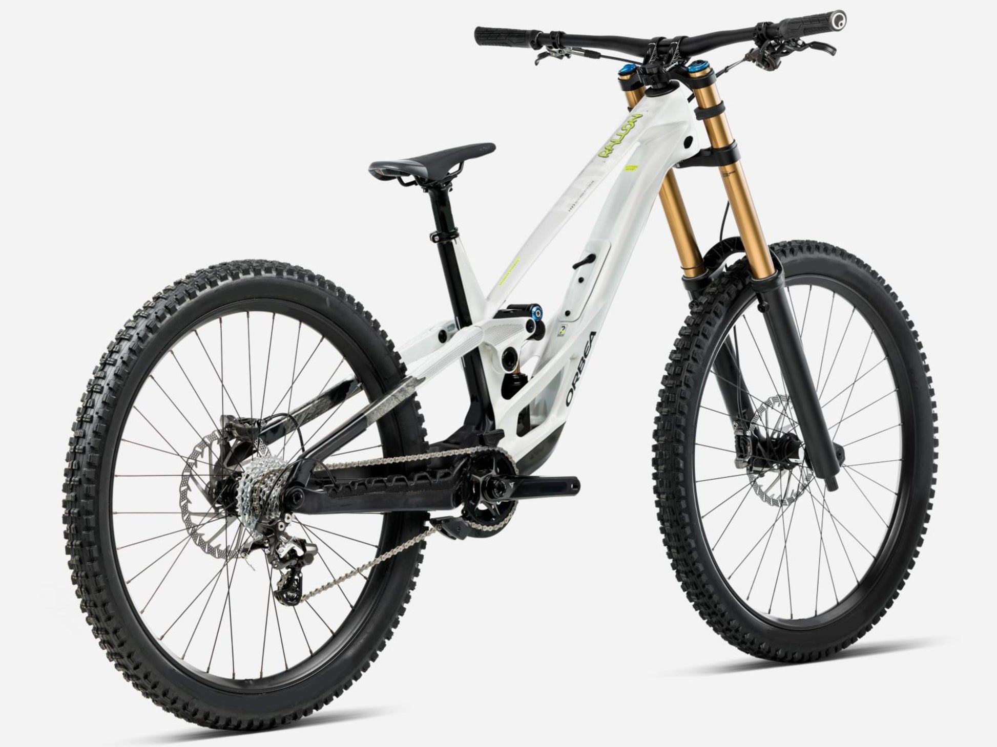 Orbea Rallon D-LTD Downhill Full Suspension mountain bike Enduro White chic / diamond black gloss Rear facing view
