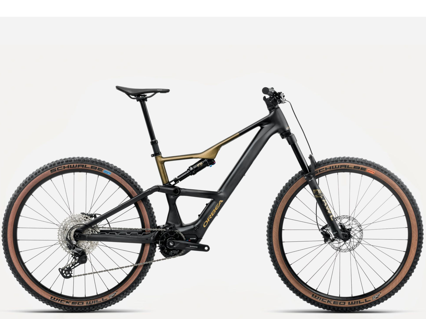 Orbea Rise SL H30 Full Suspension eMTB Black diamond / splash olive green Side profile