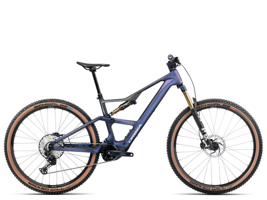 Orbea Rise SL M20 eMTB Tanzanite carbon view / Carbon raw matte Side profile