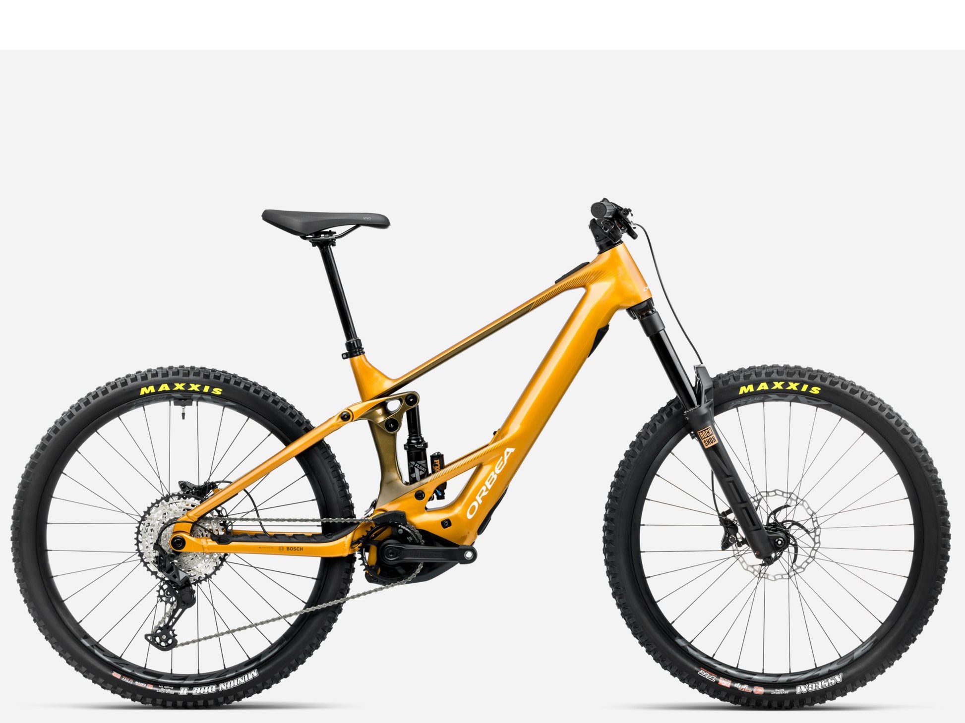 Orbea Wild H20 eMTB Enduro Bumblebee yellow / metallic olive green gloss Side profile