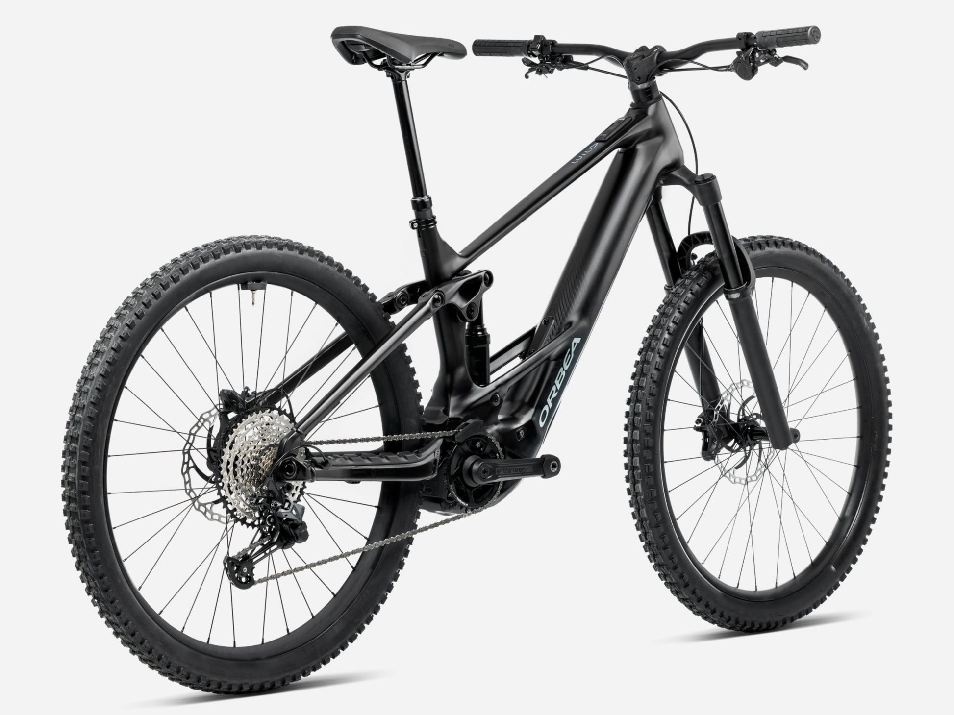 Orbea Wild ST H20 Black matte eMTB Full Suspension Rear facing view