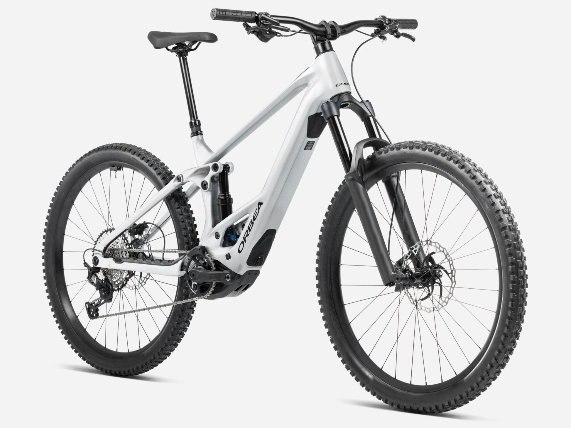Orbea Wild ST H20 Halo gloss silver eMTB Full Suspension Forward facing view