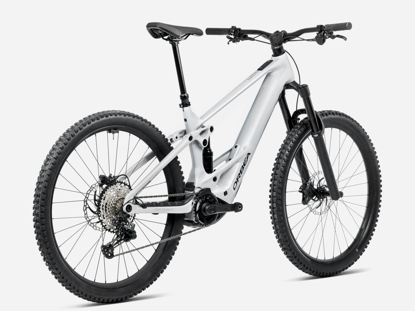 Orbea Wild ST H20 eMTB Enduro Halo silver gloss Rear facing view