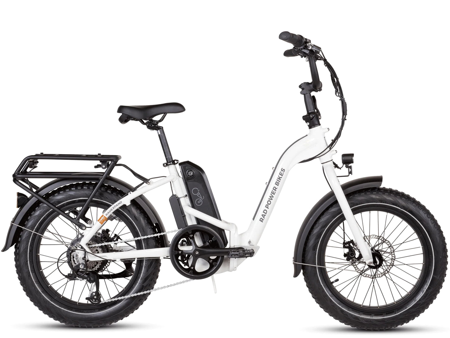 Rad Power RadExpand™ 5 Electric Folding Bike White Side profile