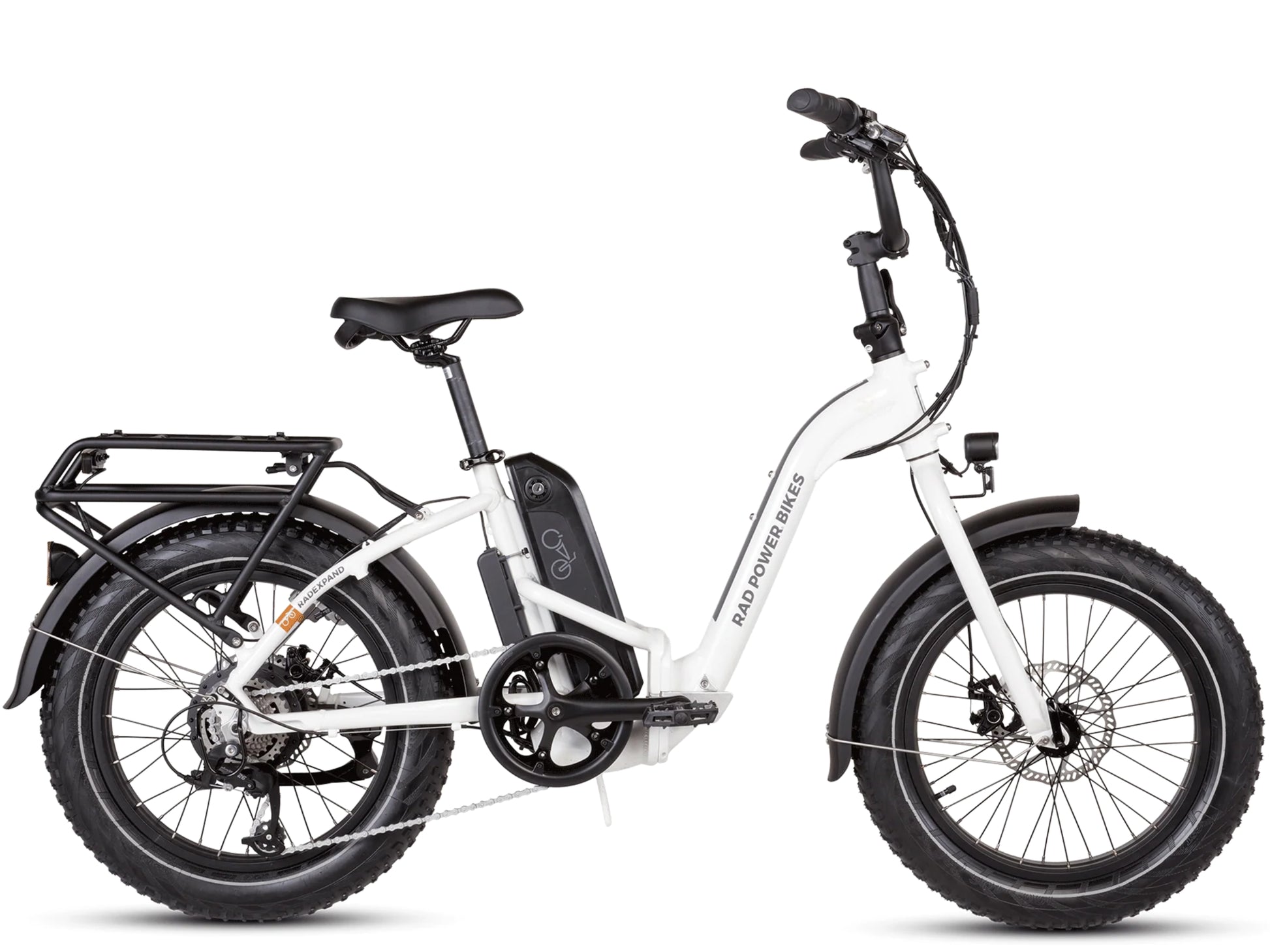 Rad Power RadExpand™ 5 Electric Folding Bike White Side profile