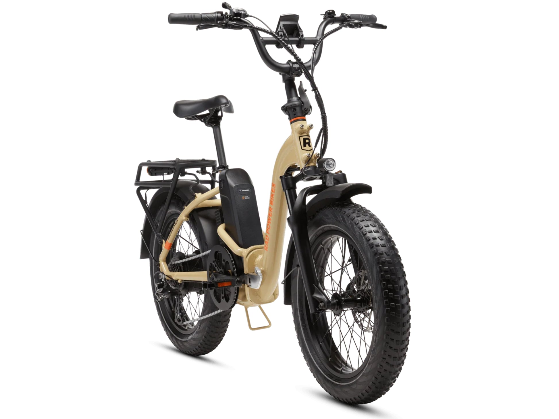 Rad Power RadExpand™ 5 Plus Electric Folding Bike Stone tan forward facing view