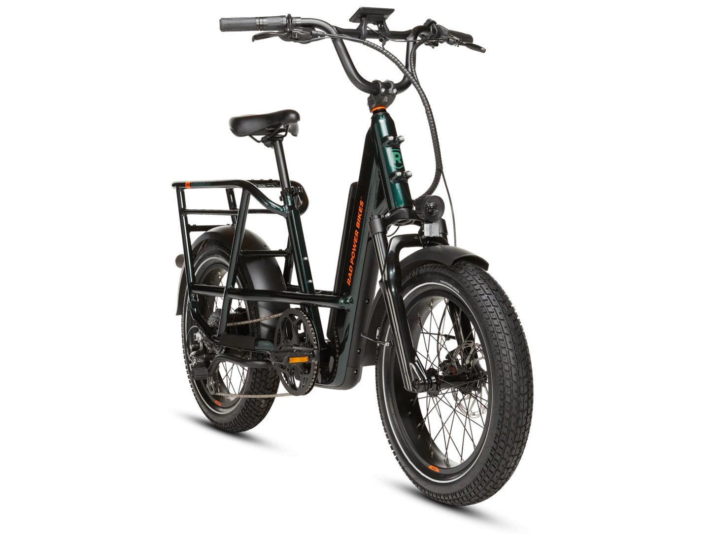 Rad Power RadRunner Max Electric Cargo Utility Bike Deep emerald green Forward facing view