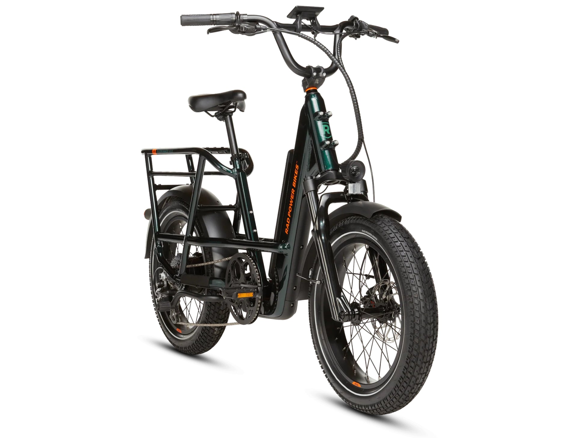 Rad Power RadRunner Max Electric Cargo Utility Bike Deep emerald green Forward facing view
