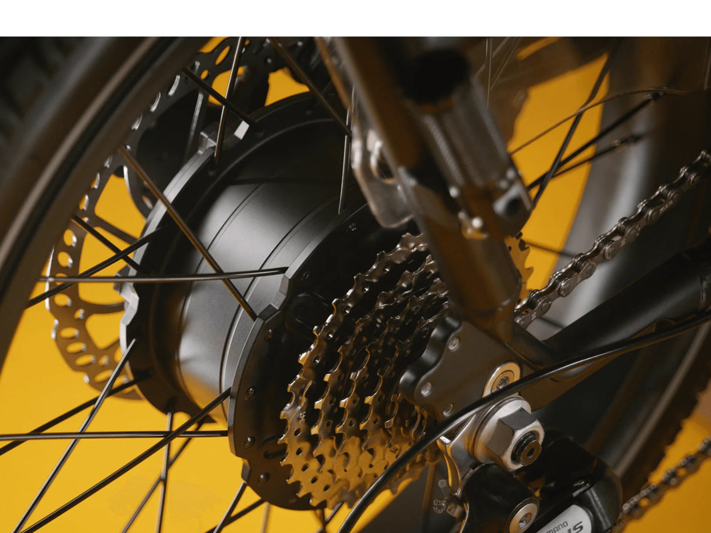 Rad Power RadRunner Max Electric Cargo Utility Bike Hub motor closeup