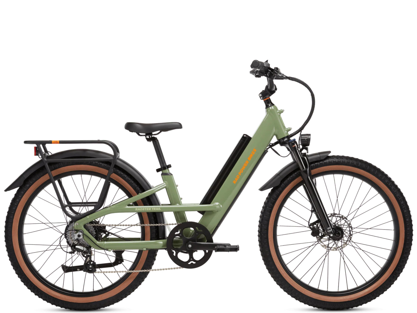 Rad Power Radster™ Trail Electric Off-Road Bike Fir green Side profile