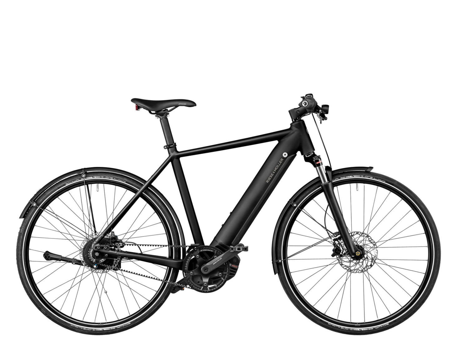 Riese and Muller Roadster Vario eMTB hardtail black side profile on Fly Rides