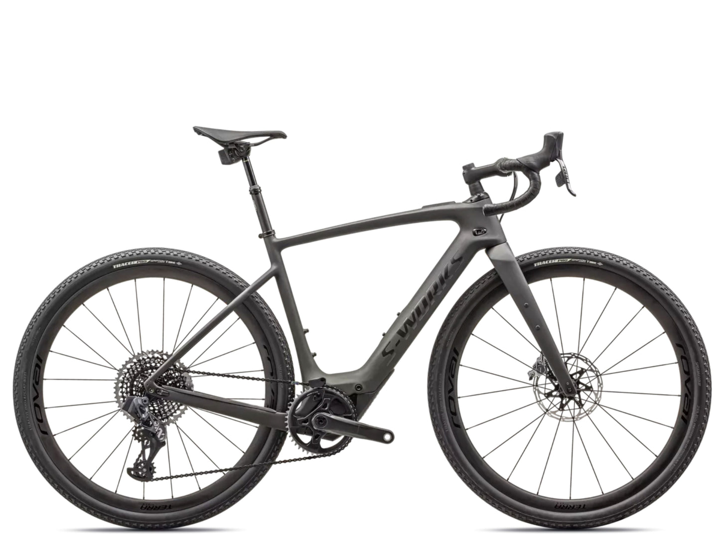 Specialized Creo 2 S-Works Gravel Electric bike Forest green / moss green / green speckle side view
