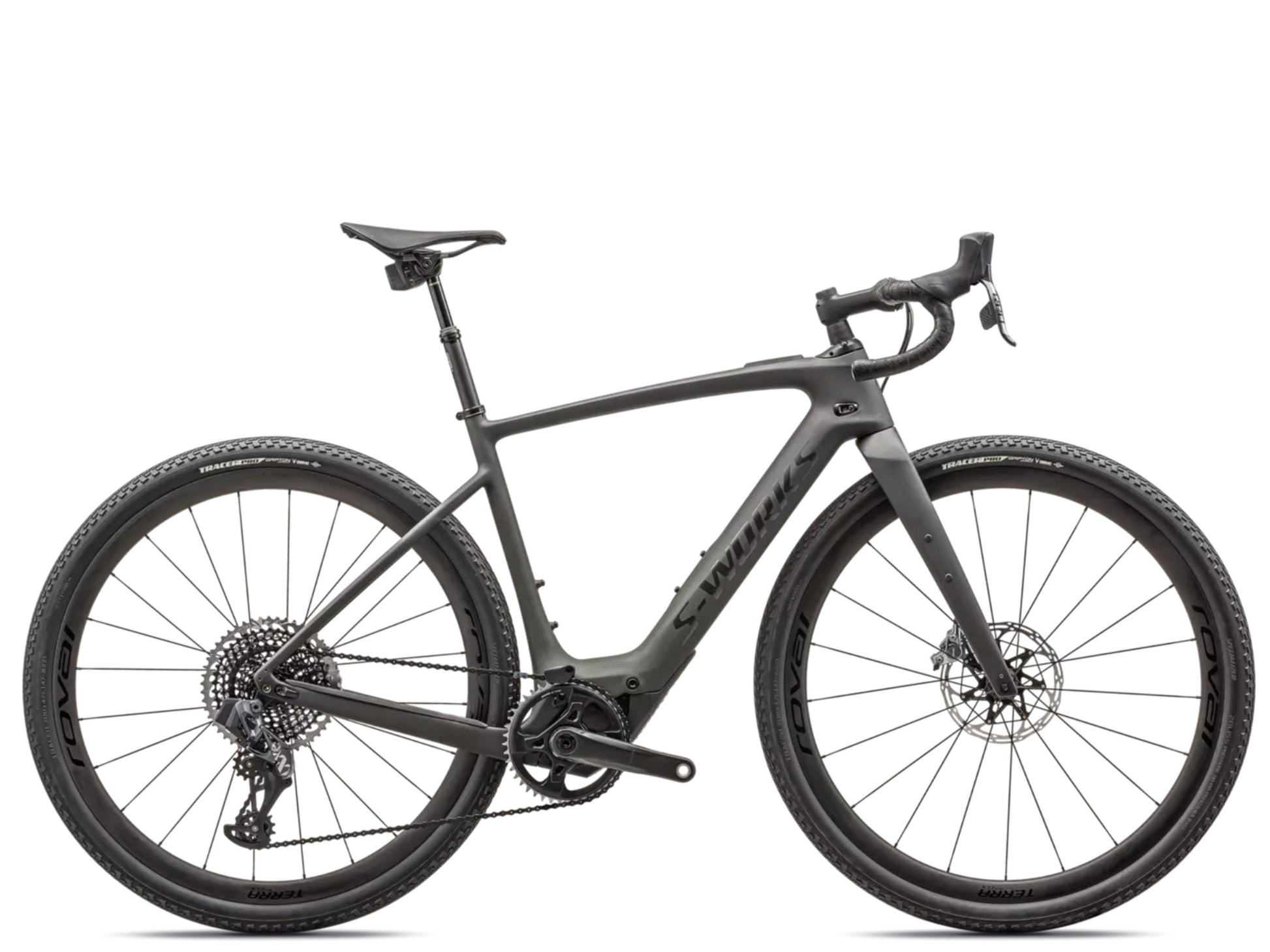 Specialized Creo 2 S-Works Gravel Electric bike  Forest green / moss green / green speckle side view