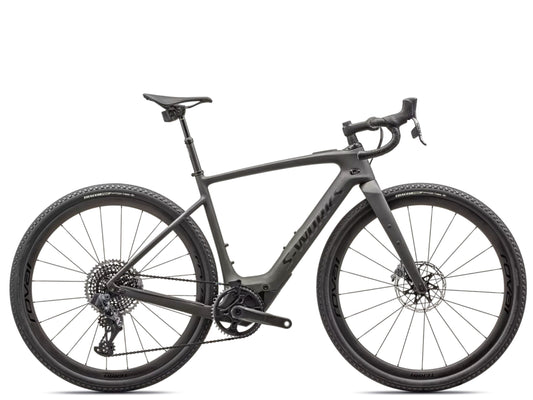 Specialized Creo 2 S-Works Gravel Electric bike  Forest green / moss green / green speckle side view