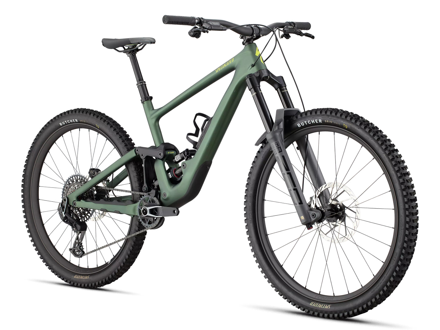 Specialized Enduro Pro Full Suspension Mountain bike Satin Cypress Metallic / Ion metallic Forward facing view