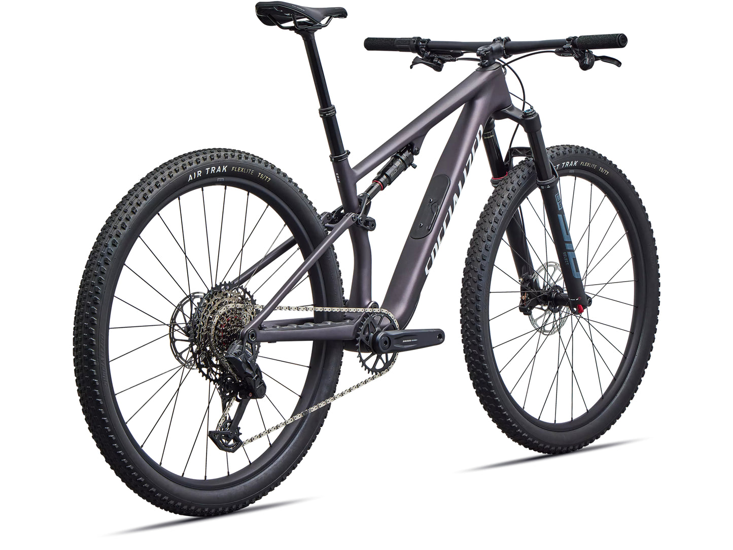 Specialized Epic 8 Comp Full suspension Mountain bike Satin nebula metallic / white Rear facing view