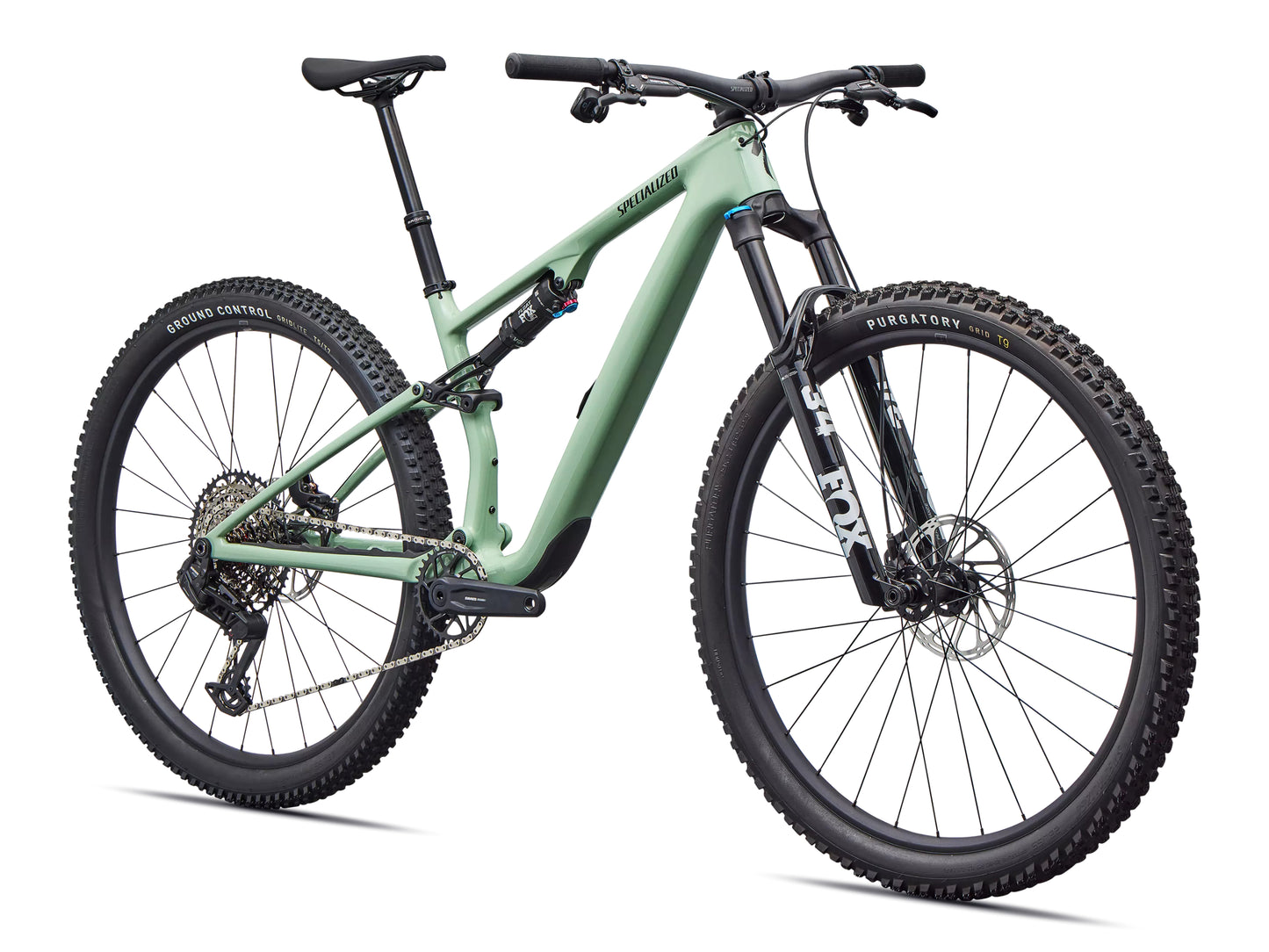 Specialized Epic 8 EVO Comp Full suspension Mountain bike Gloss pistachio / obsidian Forward facing view