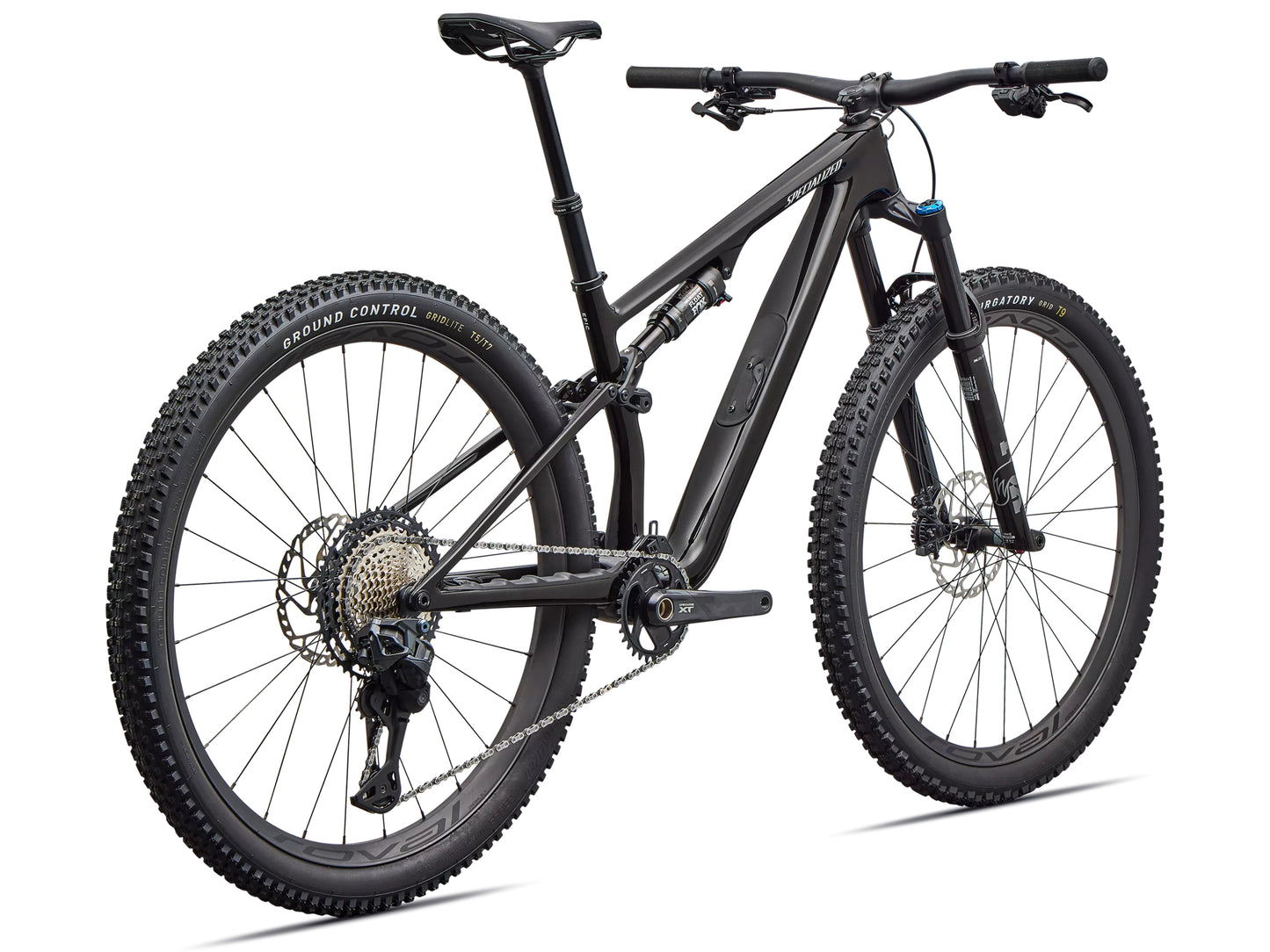 Specialized Epic 8 EVO Expert Di2 Full suspension Mountain bike Gloss carbon / white Rear facing view