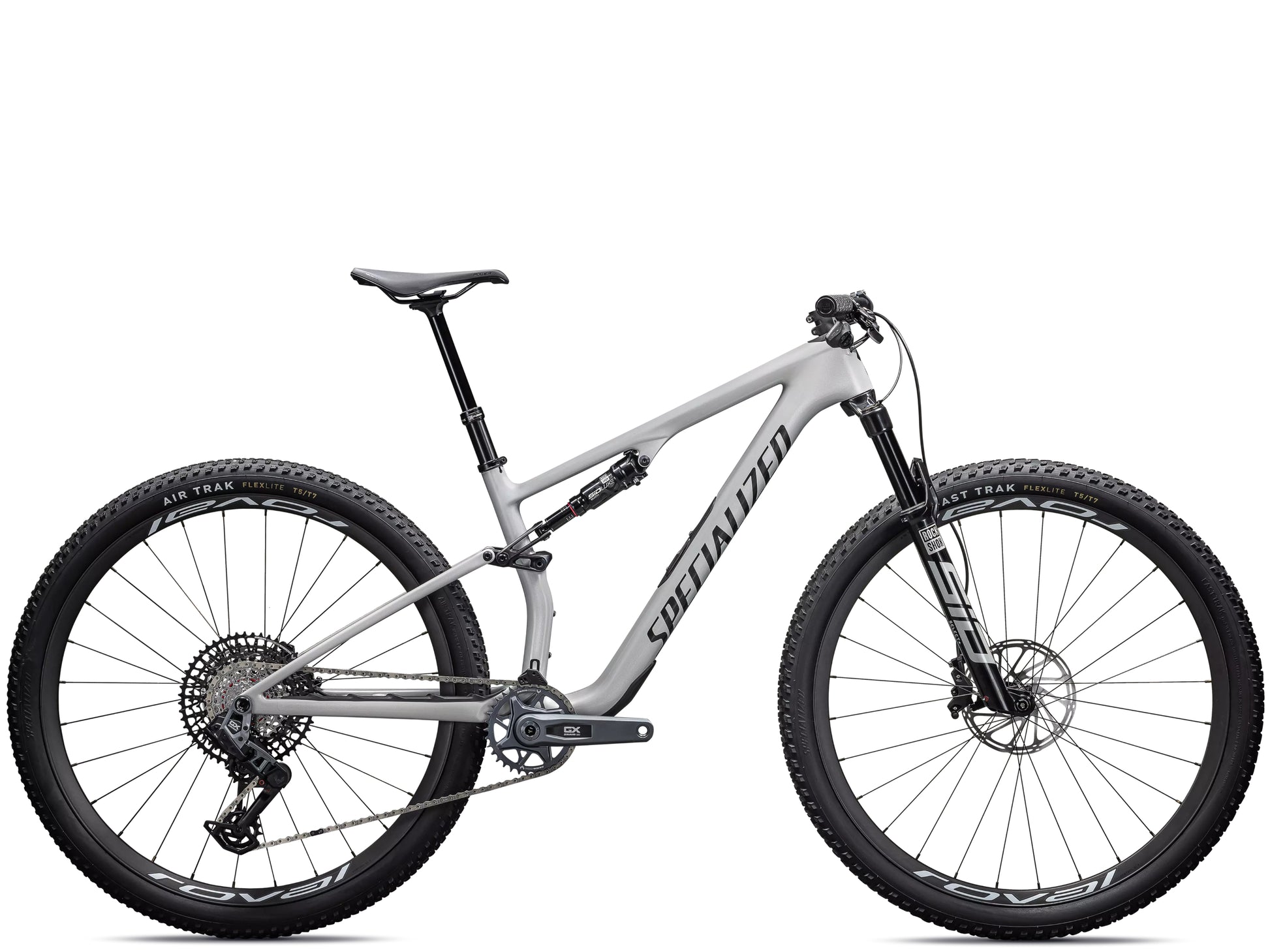 Specialized Epic 8 Expert Full suspension mountain bike Gloss dolomite metallic / obisidian Side profile