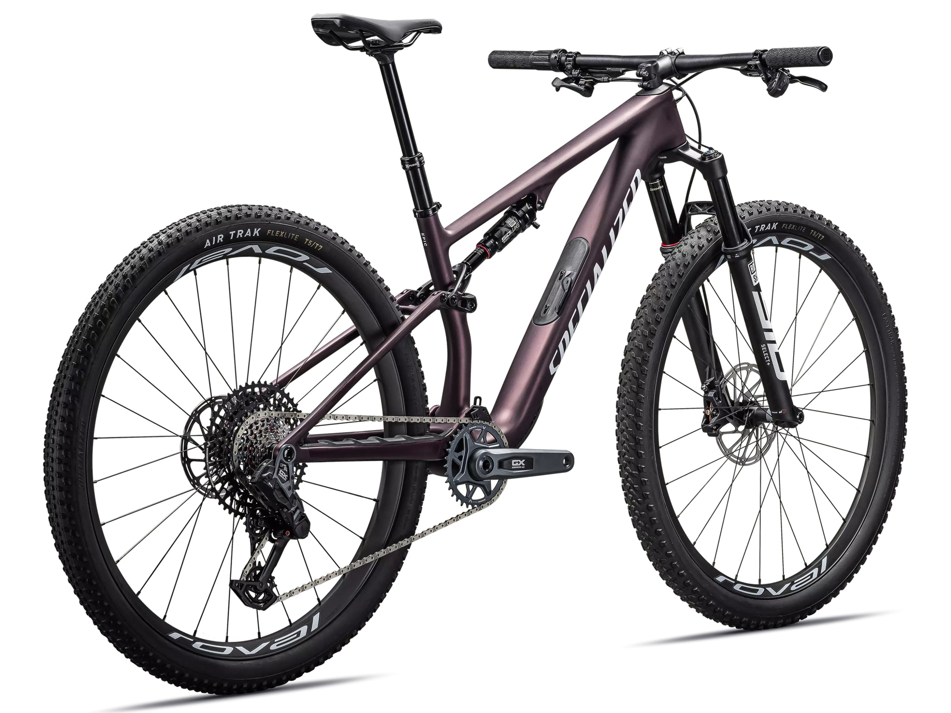 Specialized Epic 8 Expert Full suspension Mountain bike Satin bordeaux metallic / white Rear facing view