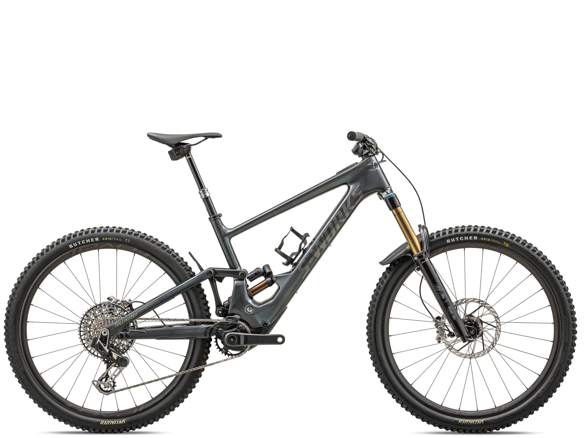 Specialized Kenevo SL S-Works Carbon Full Suspension eMTB Black / liquid metal / brushed chrome Side profile