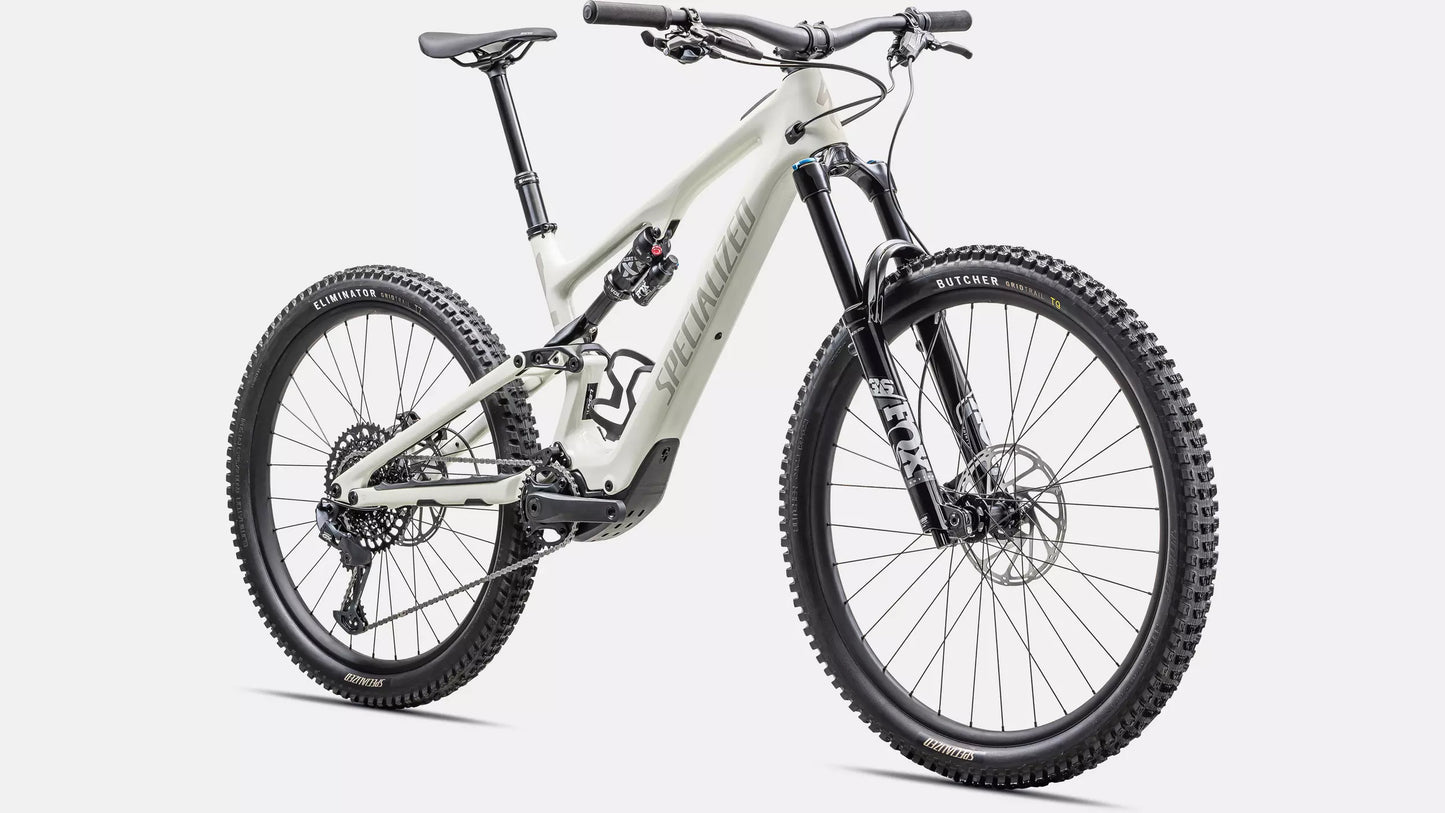 Specialized Turbo Levo SL Comp Carbon Full Suspension emtb Lightweight Gloss Birch / white mountains Forward facing view