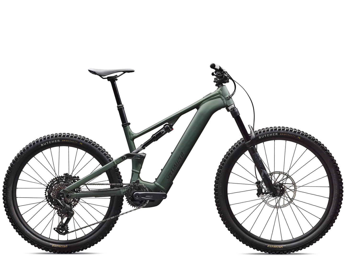 Specialized Turbo Levo 4 Alloy Full Suspension eMTB Satin cypress metallic / dark moss green Side profile