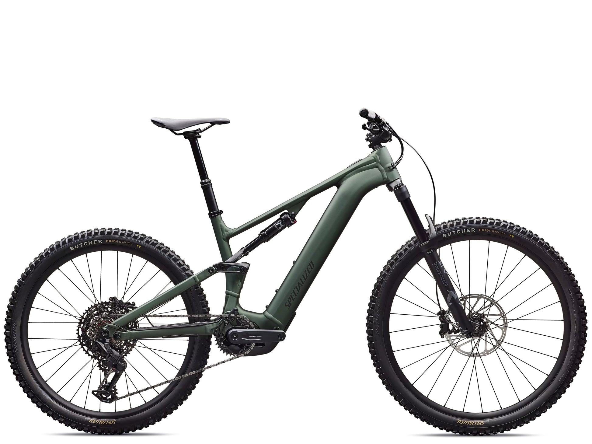 Specialized Turbo Levo 4 Alloy Full Suspension eMTB Satin cypress metallic / dark moss green Side profile
