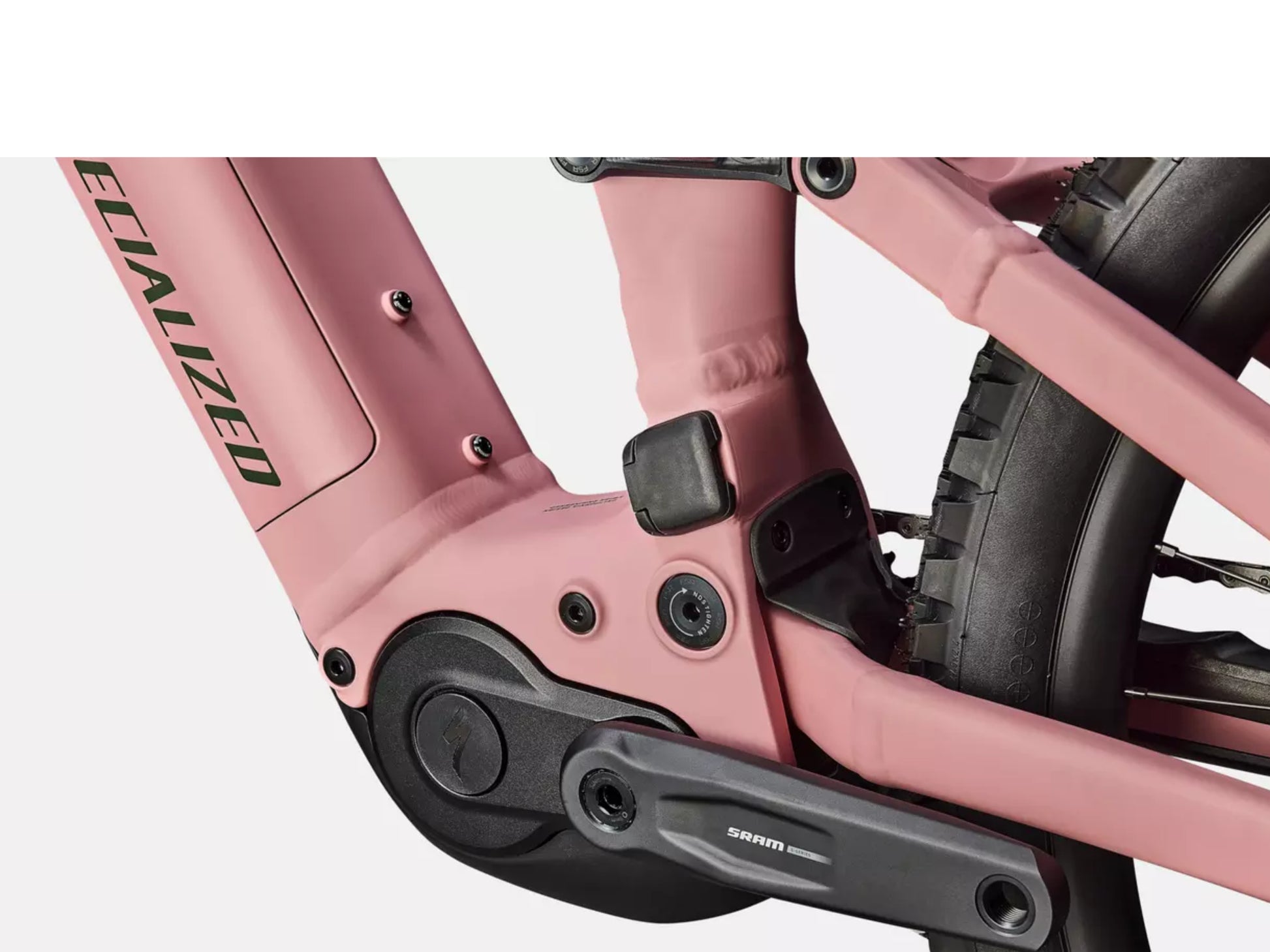 Specialized Turbo Levo 4 Comp Alloy Full Suspension eMTB Satin dusky pink / cycpress metallic Motor closeup