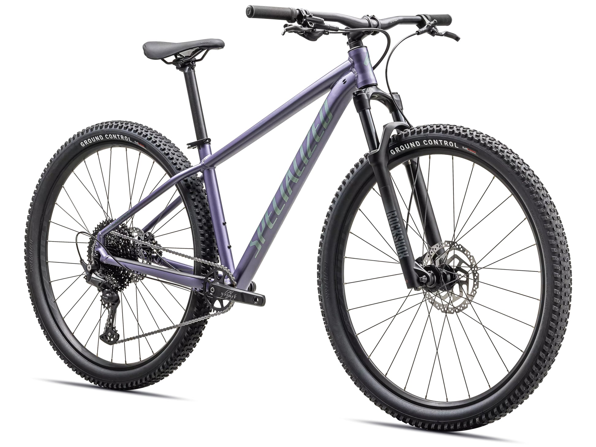 Specialized Rockhopper Comp Hardtail Mountain bike Satin mauve metallic / fjord metallic Forward facing view