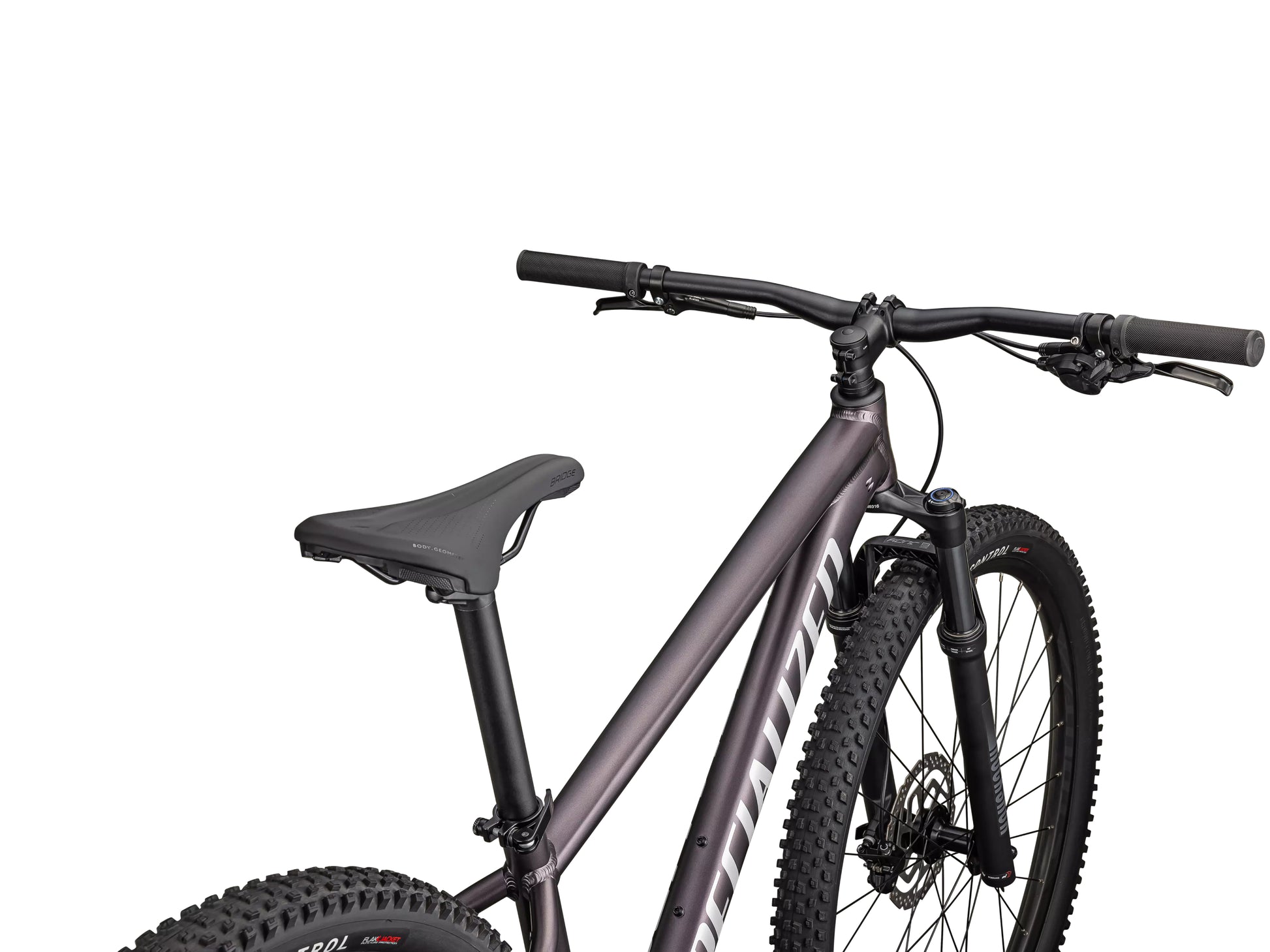 Specialized Rockhopper Comp Hardtail Mountain bike Satin nebula metallic / dolomite metallic Cockpit view