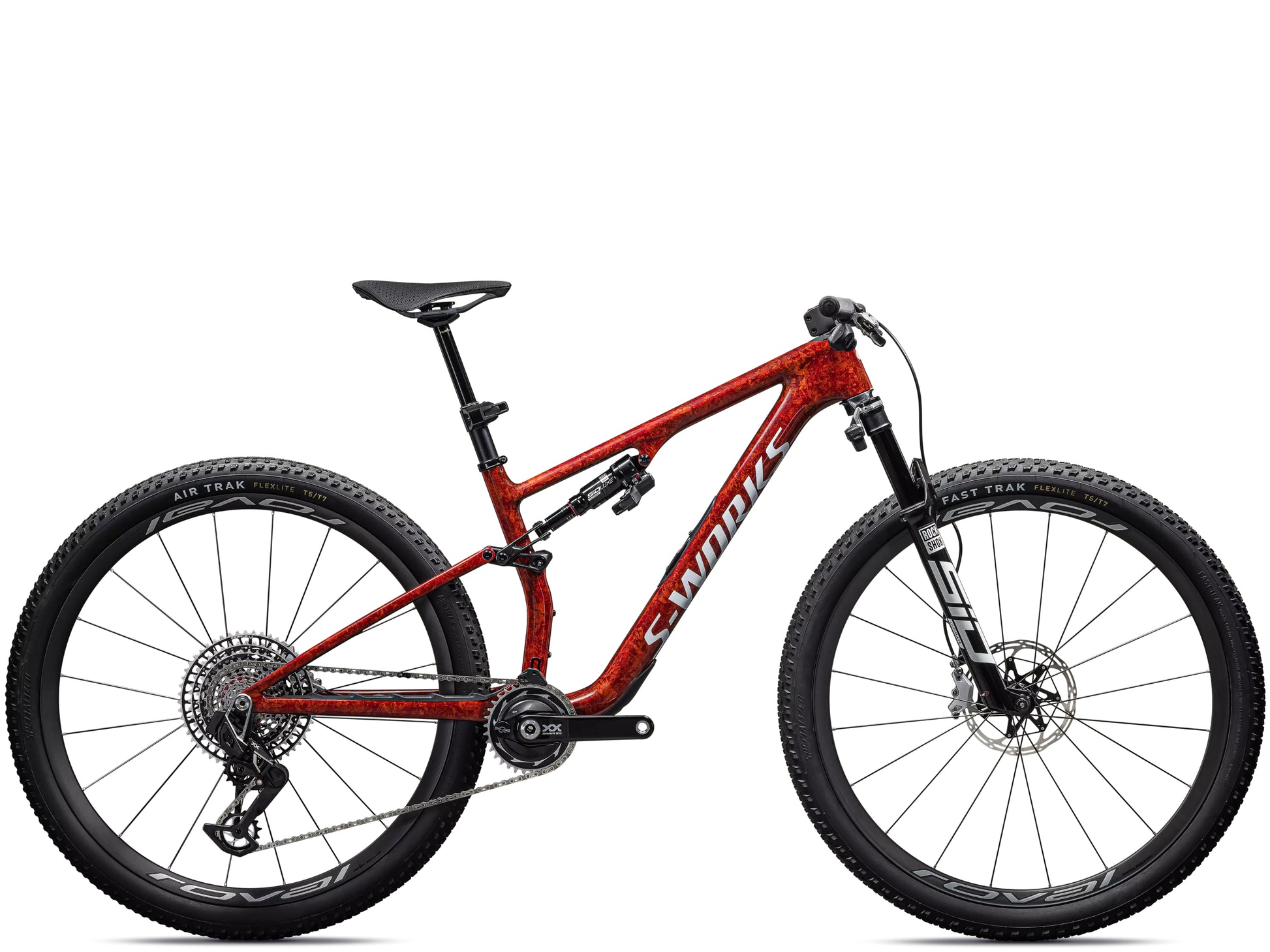 Specialized S-Works Epic 8 Full Suspension Mountain bike Gloss fiery red dry impasto / metallic white silver Side profile