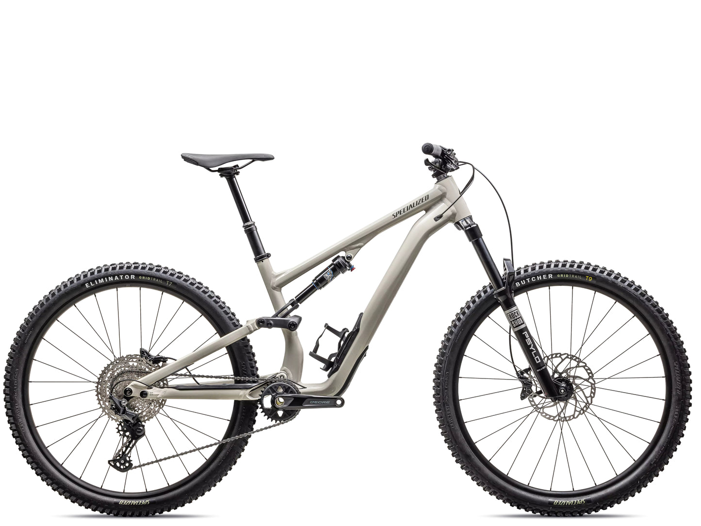 Specialized Stumpjumper 15 Alloy Full Suspension Mountain bike Gloss white mountains / dark green moss Side profile