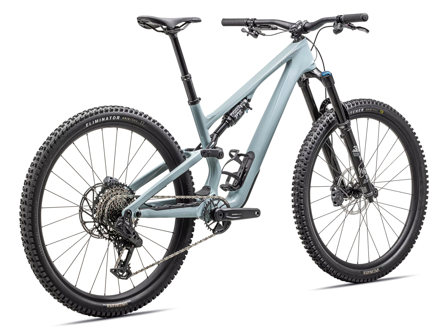 Specialized Stumpjumper 15 Comp Full Suspension Mountain bike Gloss seafoam / silver dust Rear facing view