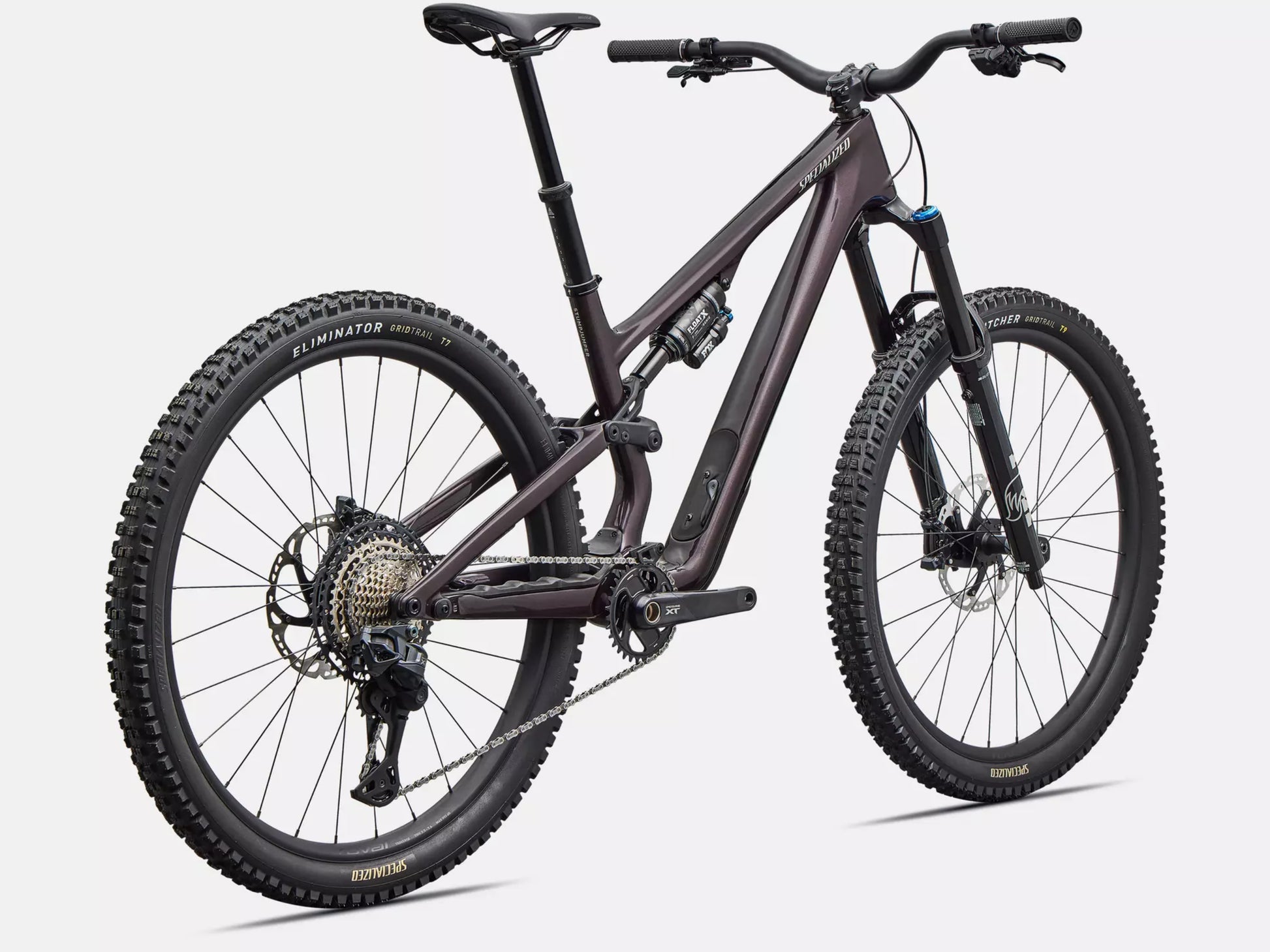 Specialized Stumpjumper 15 EVO Expert Di2 Full suspension mountain bike Gloss nebula metallic / dolomite metallic rear facing view