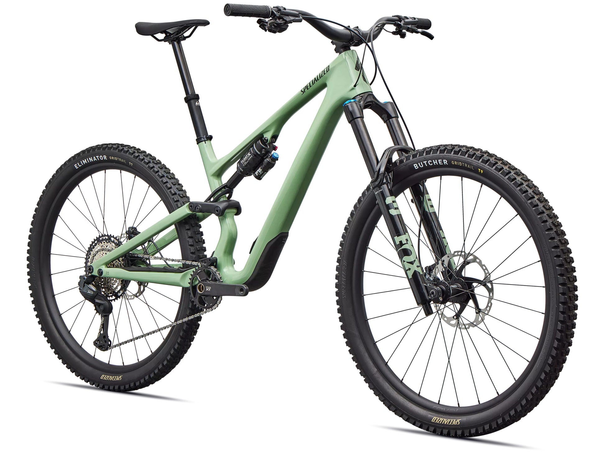 Specialized Stumpjumper 15 EVO Expert Di2 Full suspension mountain bike Gloss pistachio / dark moss green Forward facing view
