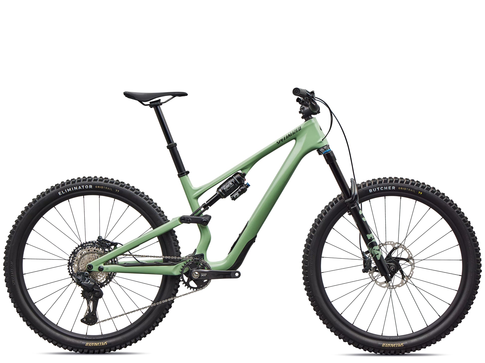 Specialized Stumpjumper 15 EVO Expert Di2 Full suspension mountain bike Gloss pistachio / dark moss green Side profile