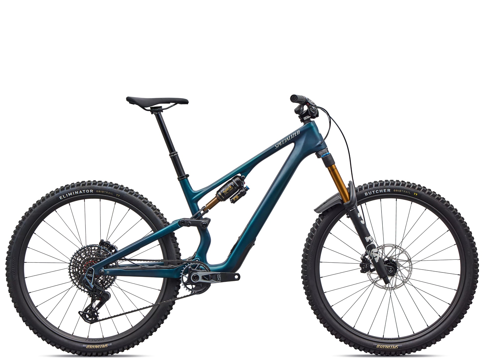 Specialized Stumpjumper 15 EVO Pro Full Suspension Mountain bike Satin teal tint / emerald metallic / dolomite metallic Side profile
