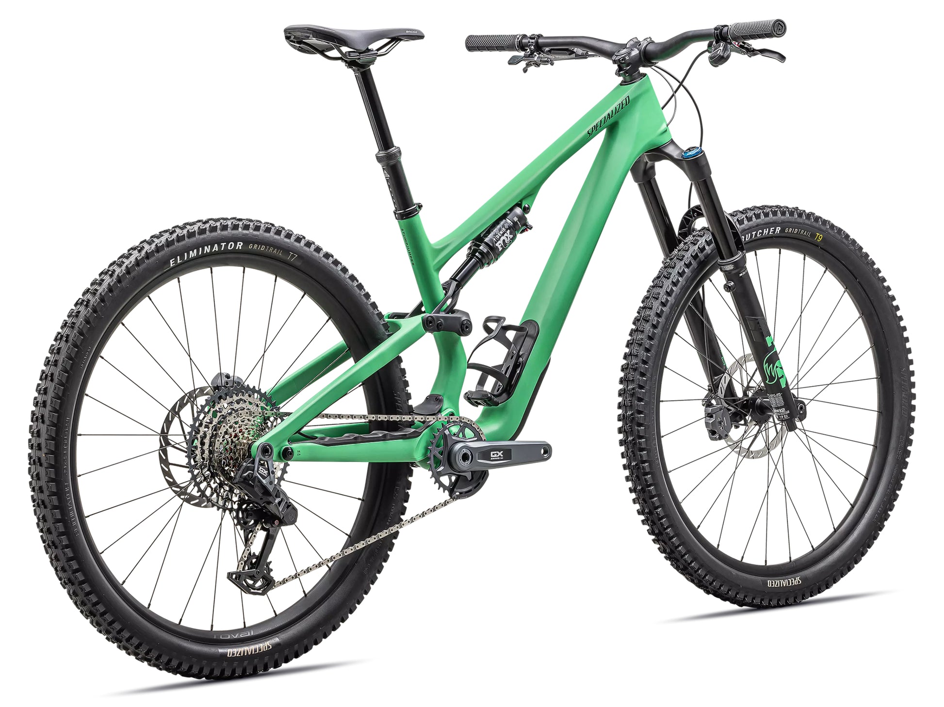 Specialized Stumpjumper 15 Expert Full suspension mountain bike Satin electric green / satin forest green Rear facing view