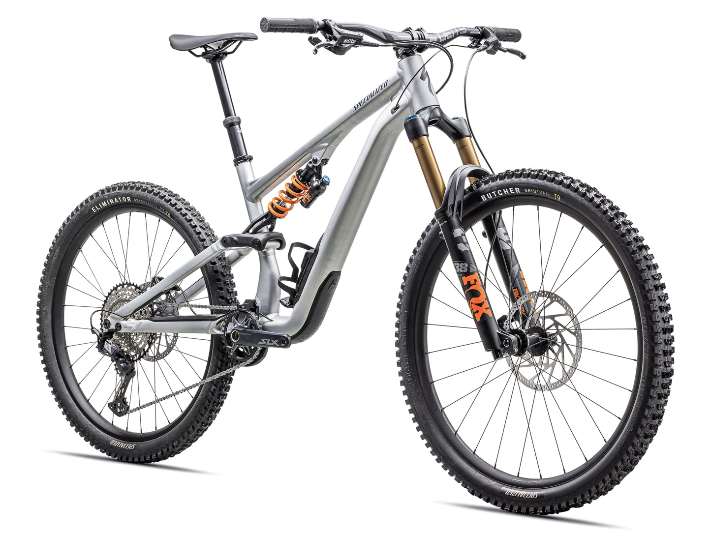 Specialized Stumpjumper 15 Fox Coil Alloy Full Suspension Mountain bike Satin brushed aluminum / cast blue Forward facing view
