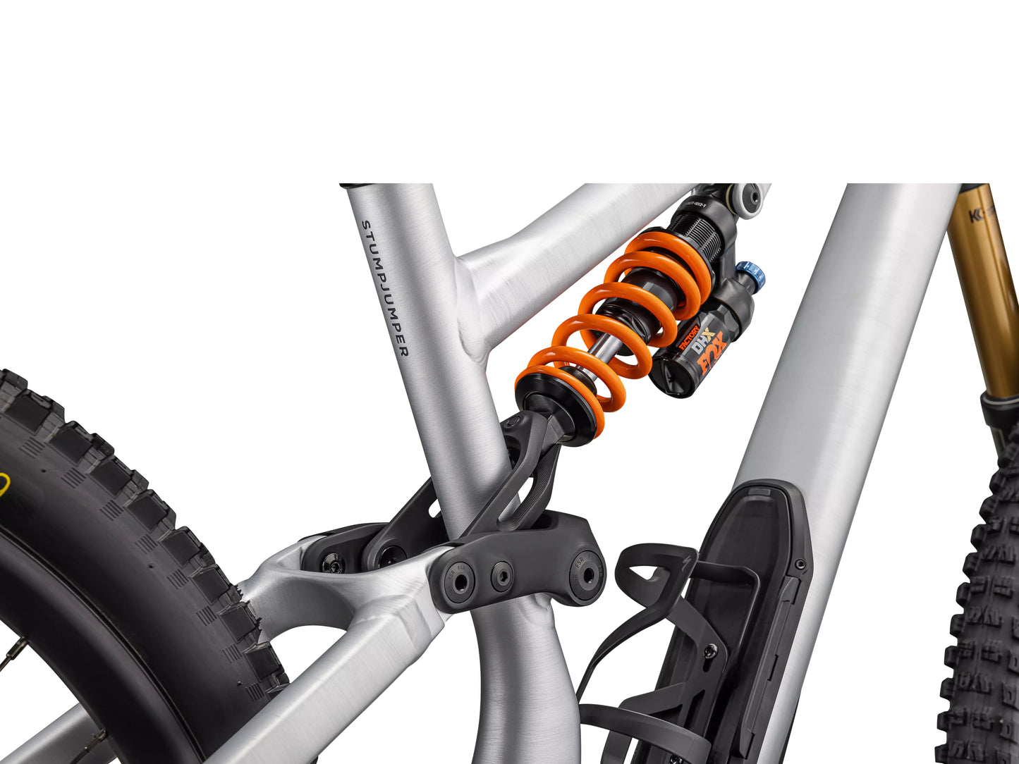 Specialized Stumpjumper 15 Fox Coil Alloy Full Suspension Mountain bike Satin brushed aluminum / cast blue Fox Coil Rear shock closeup