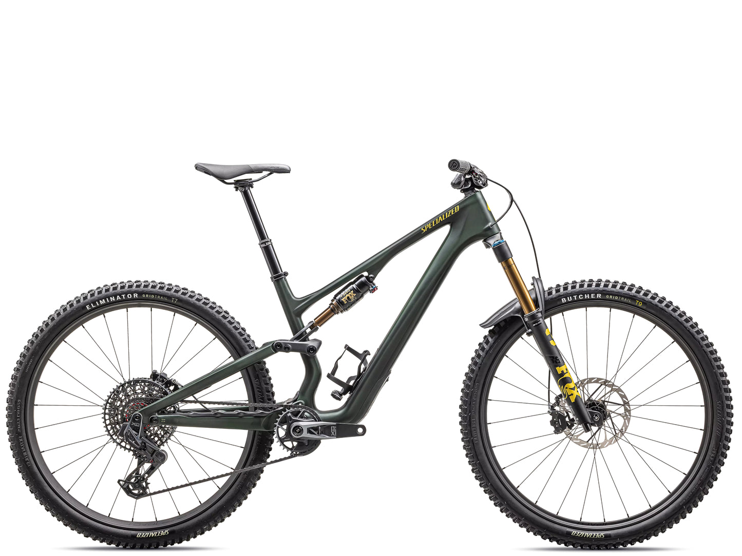 Specialized Stumpjumper 15 Pro Full Suspension Mountain bike Satin green tint / gunmetal / satin metallic sulphur Side profile