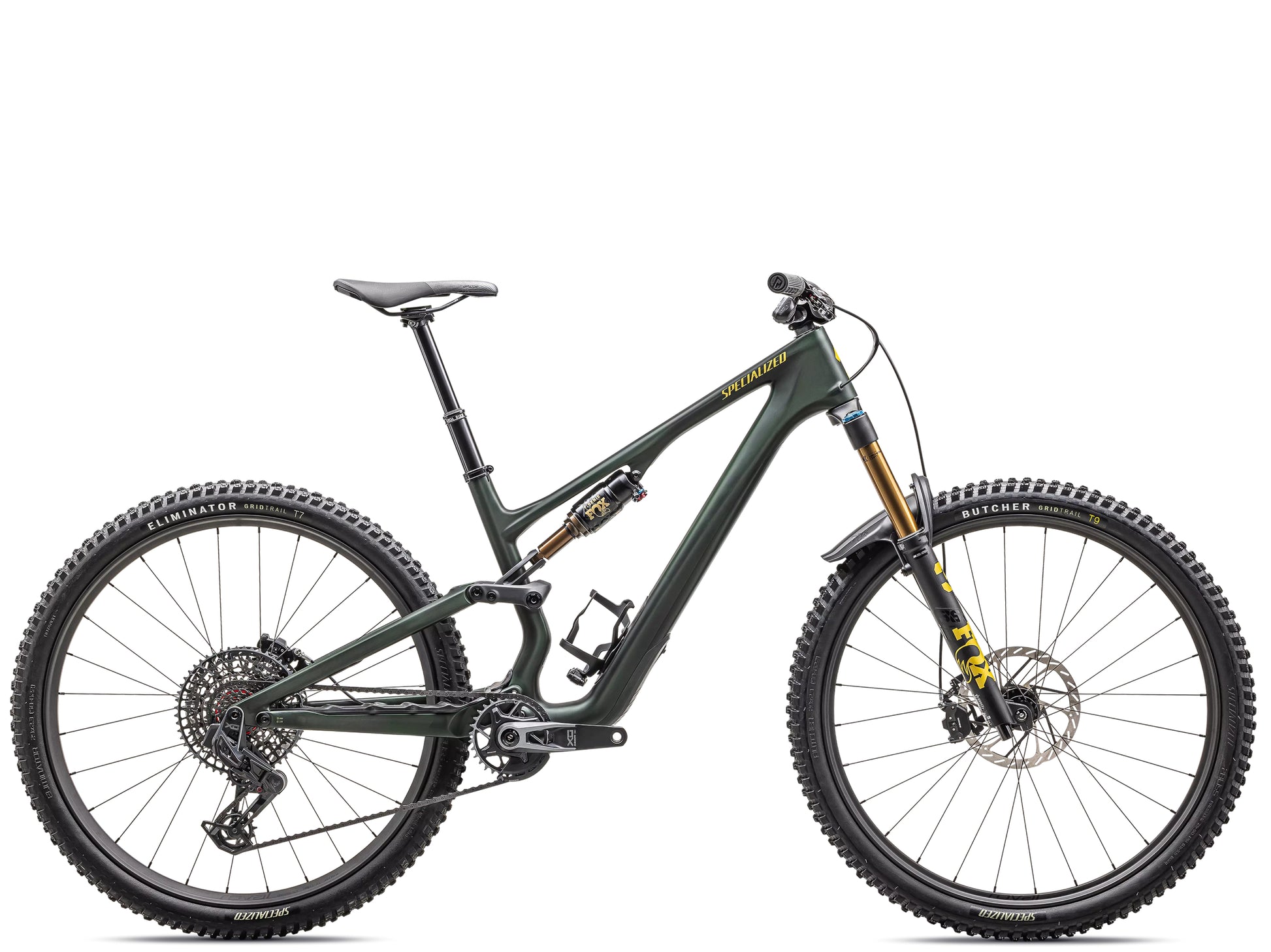 Specialized Stumpjumper 15 Pro Full Suspension Mountain bike Satin green tint / gunmetal / satin metallic sulphur Side profile