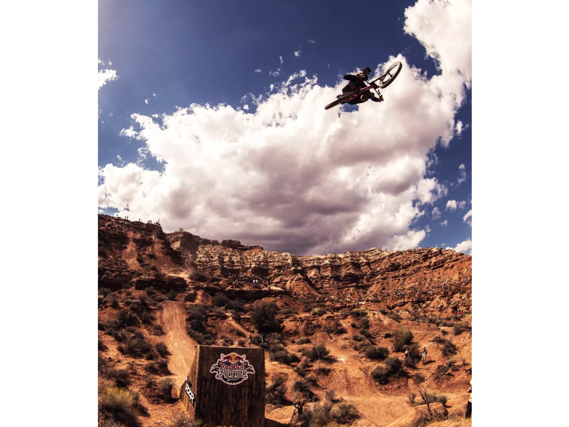 Specialized Stumpjumper  Full Suspension Mountain bike. Rider getting huge air at RedBull Rampage
